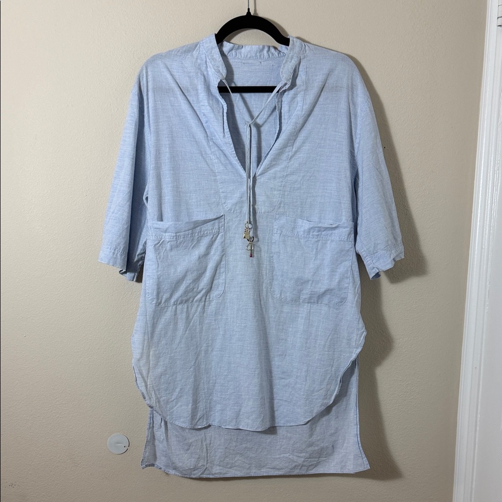 Stella McCartney Resort V Neck High Low Swim Cover Up Tunic